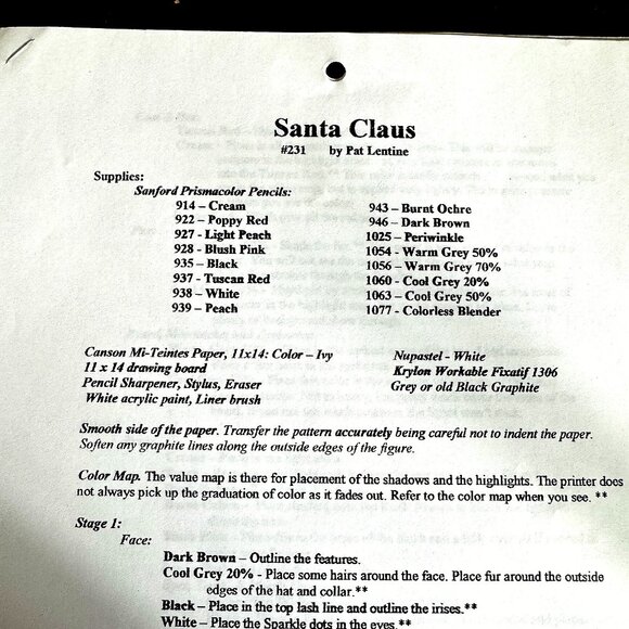 Designs by Pat Lentine "Santa Claus " No.231 Colored pencil Designs - Picture 4 of 7